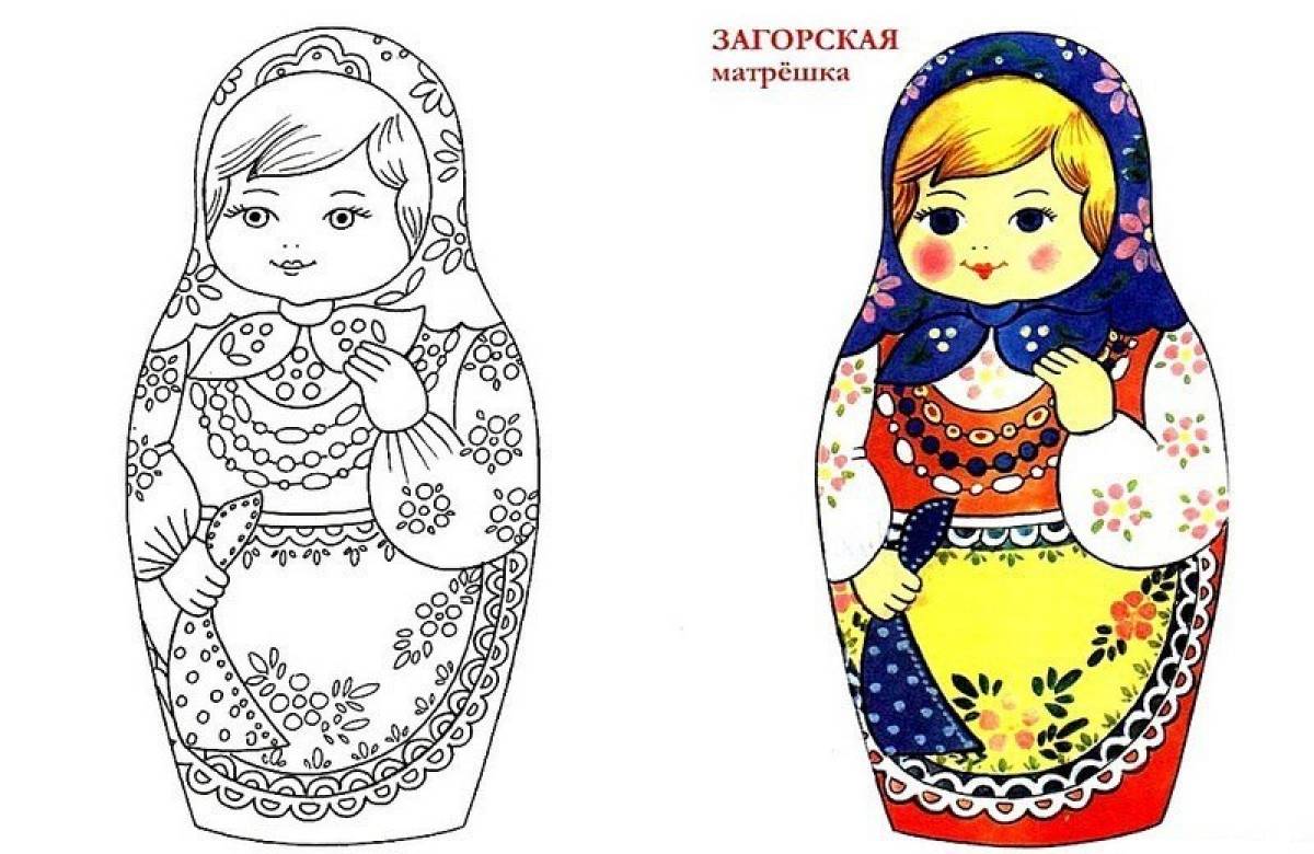 Как нарисовать русскую матрешку