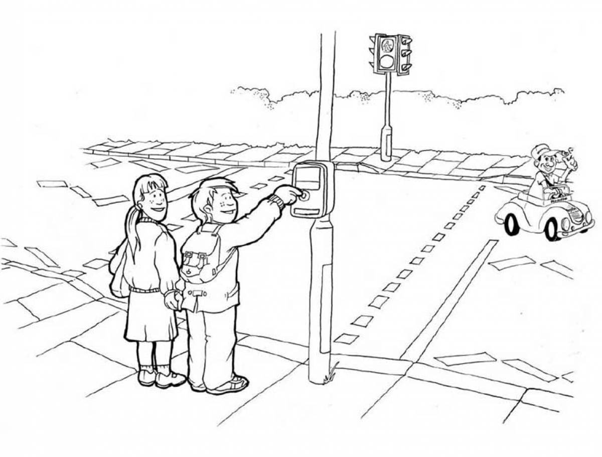 Adults at traffic lights