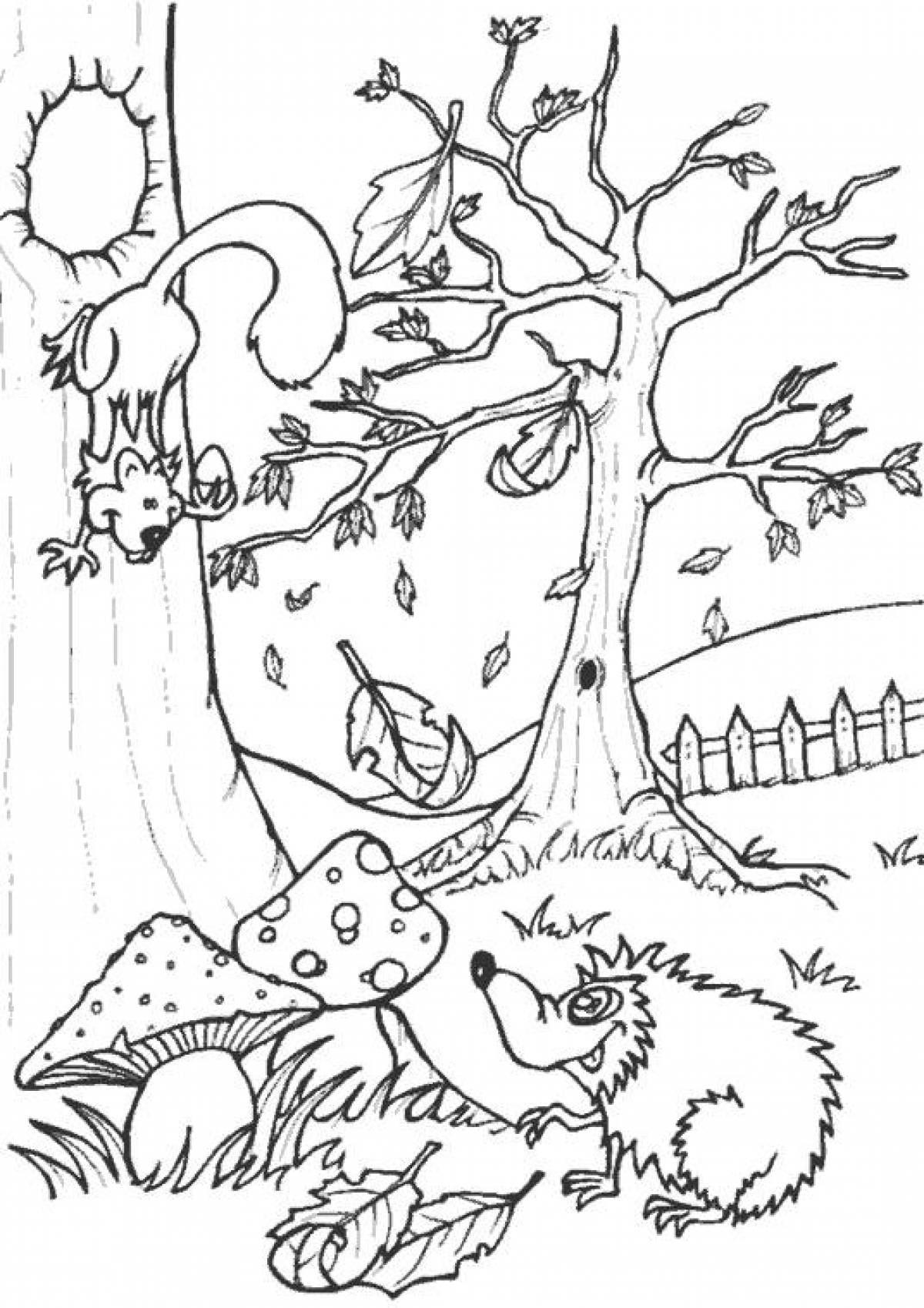Coloring book for children forest