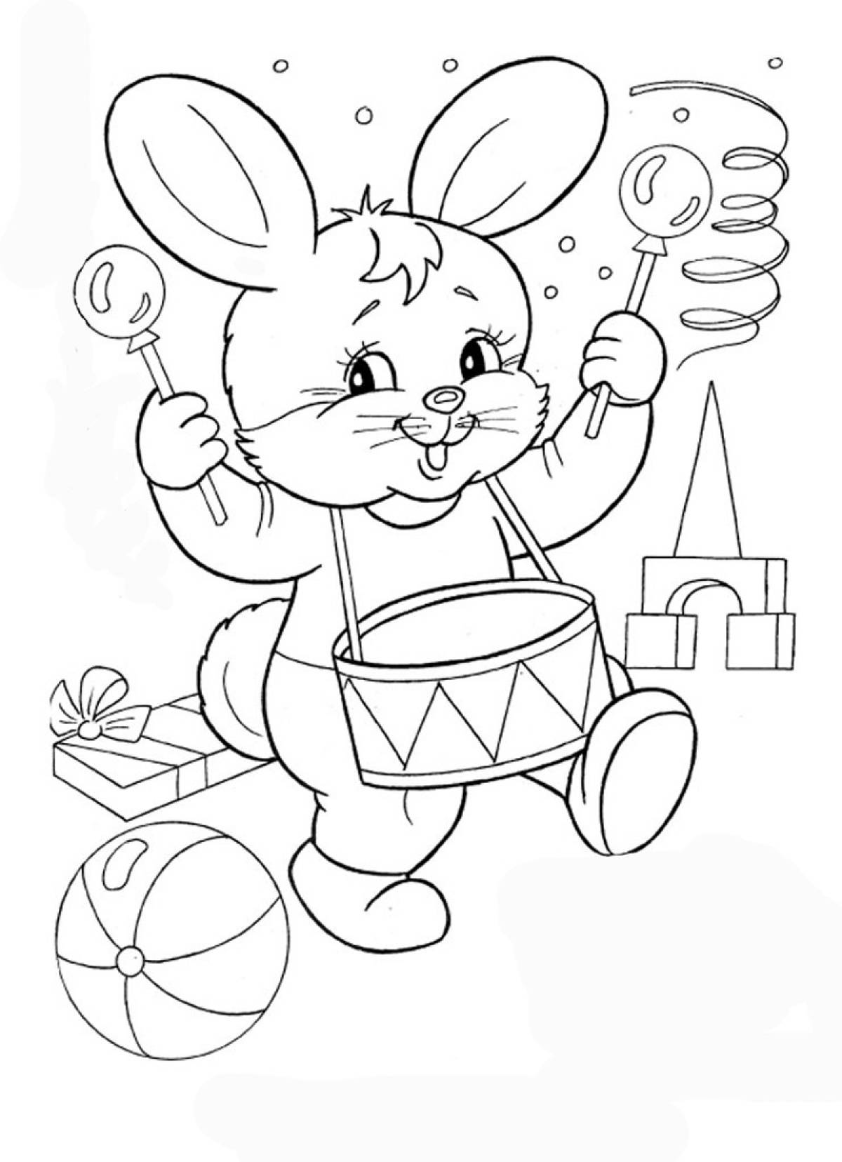 Bunny with a drum