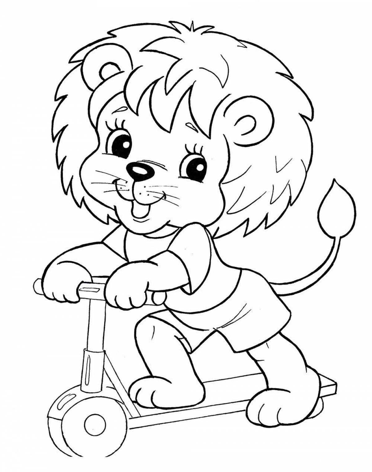 Lion on a scooter