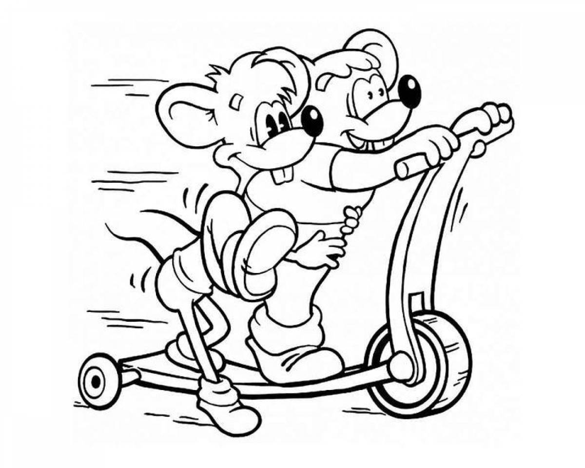 Mice on a scooter