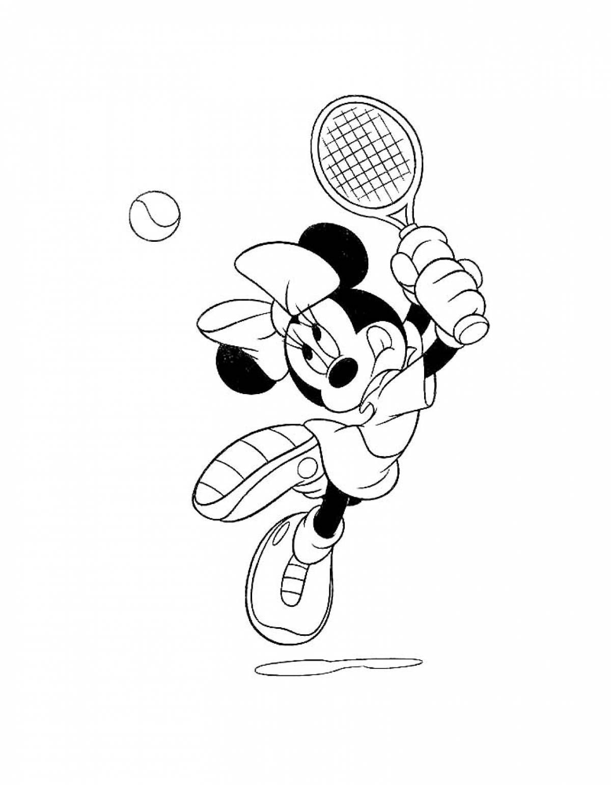 Minnie plays tennis