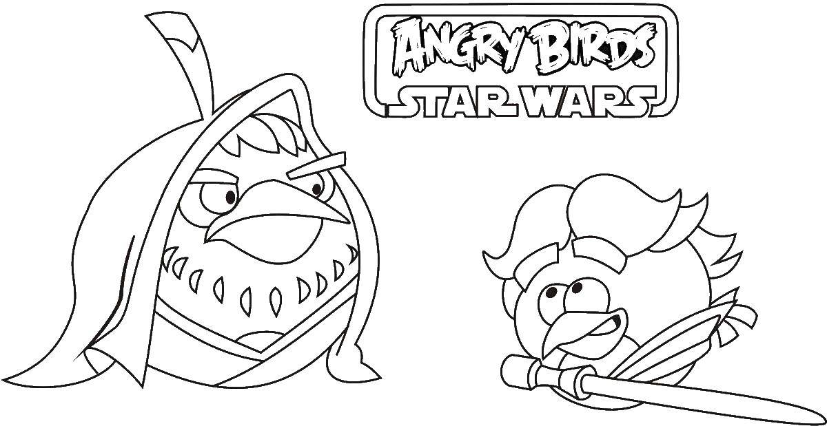 Angry birds star wars coloring page
