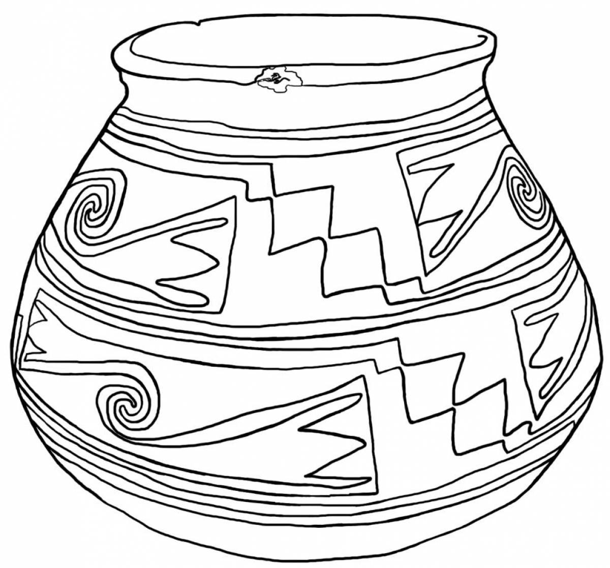 Pot with ornament