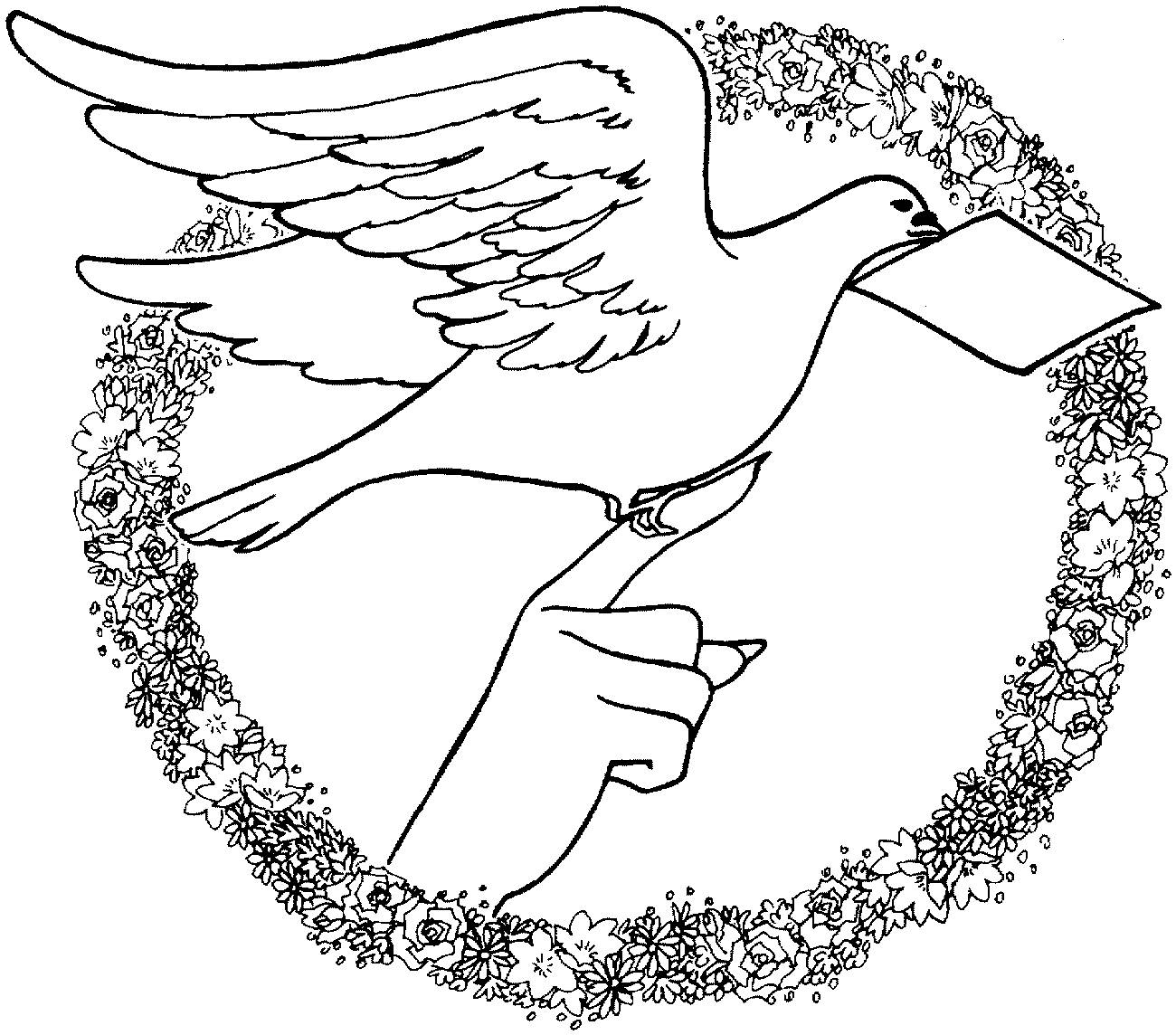 Peace dove coloring page