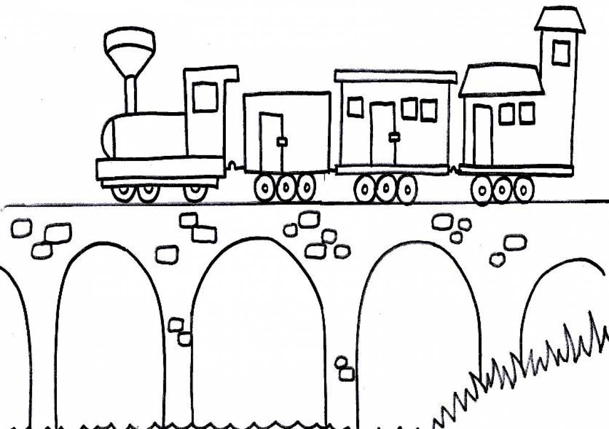 Steam locomotive on the bridge