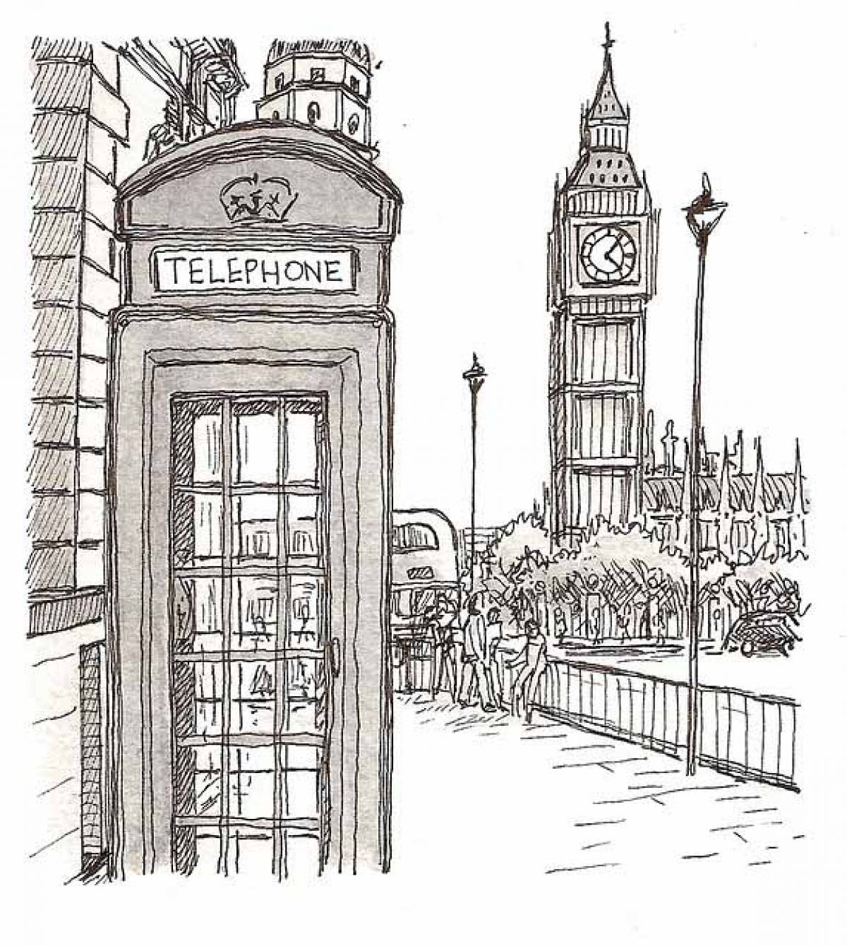 London. Phone booth
