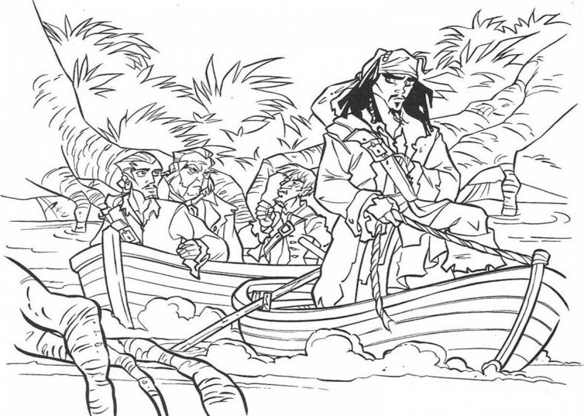 Pirates of the Caribbean coloring page