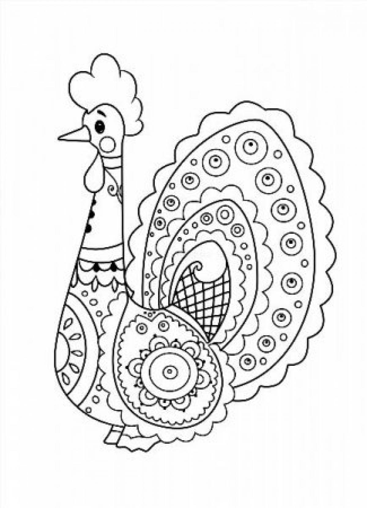 Photo Dymkovo toy coloring page