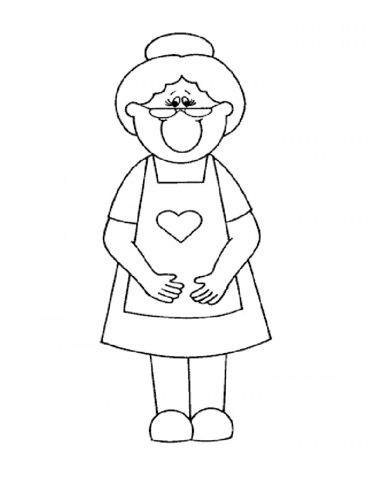 Grandmother in an apron
