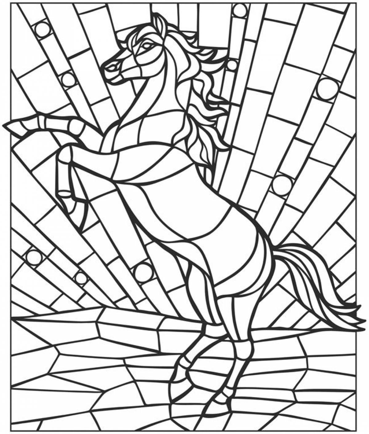 Мозаика конь