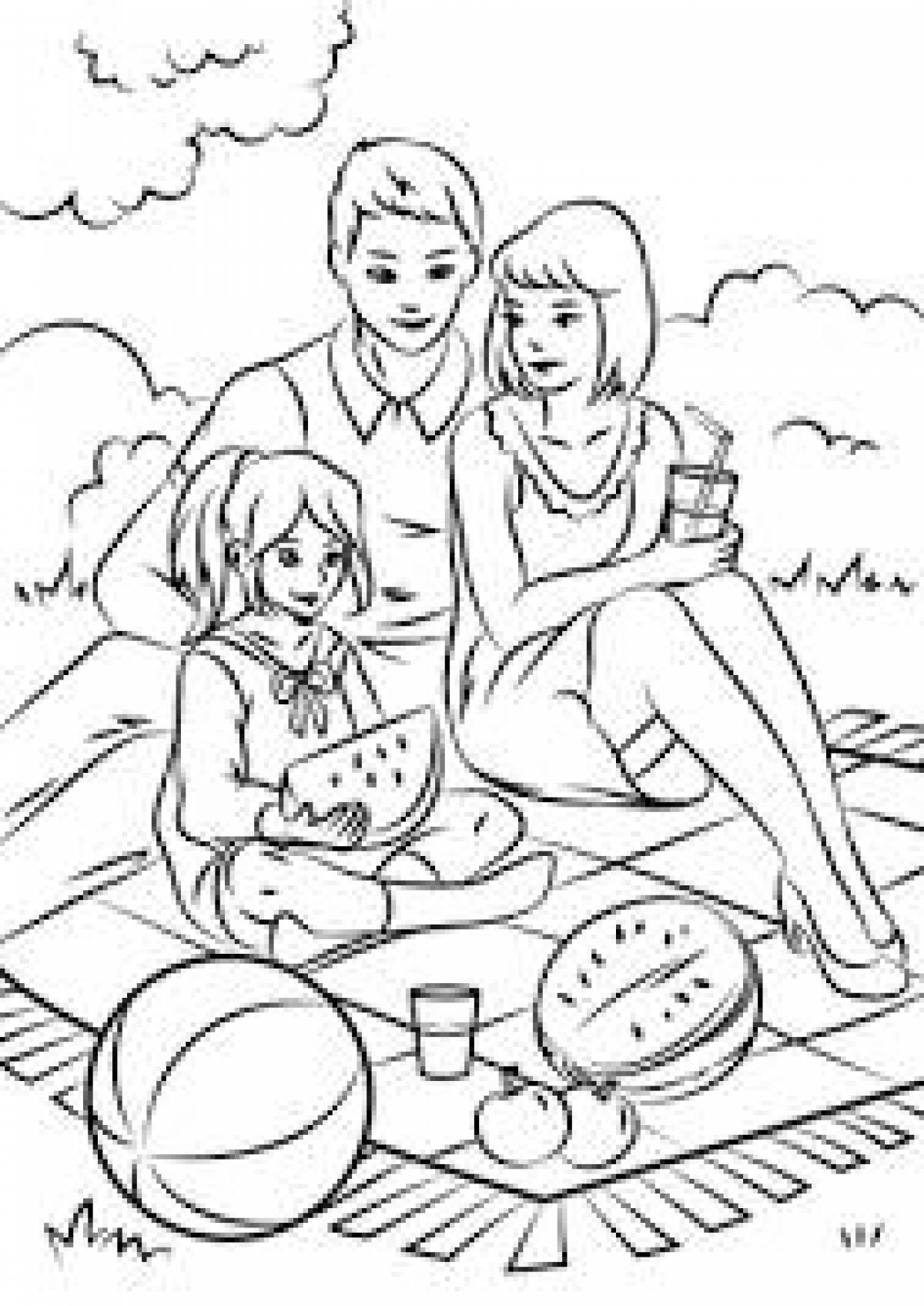Family on a picnic