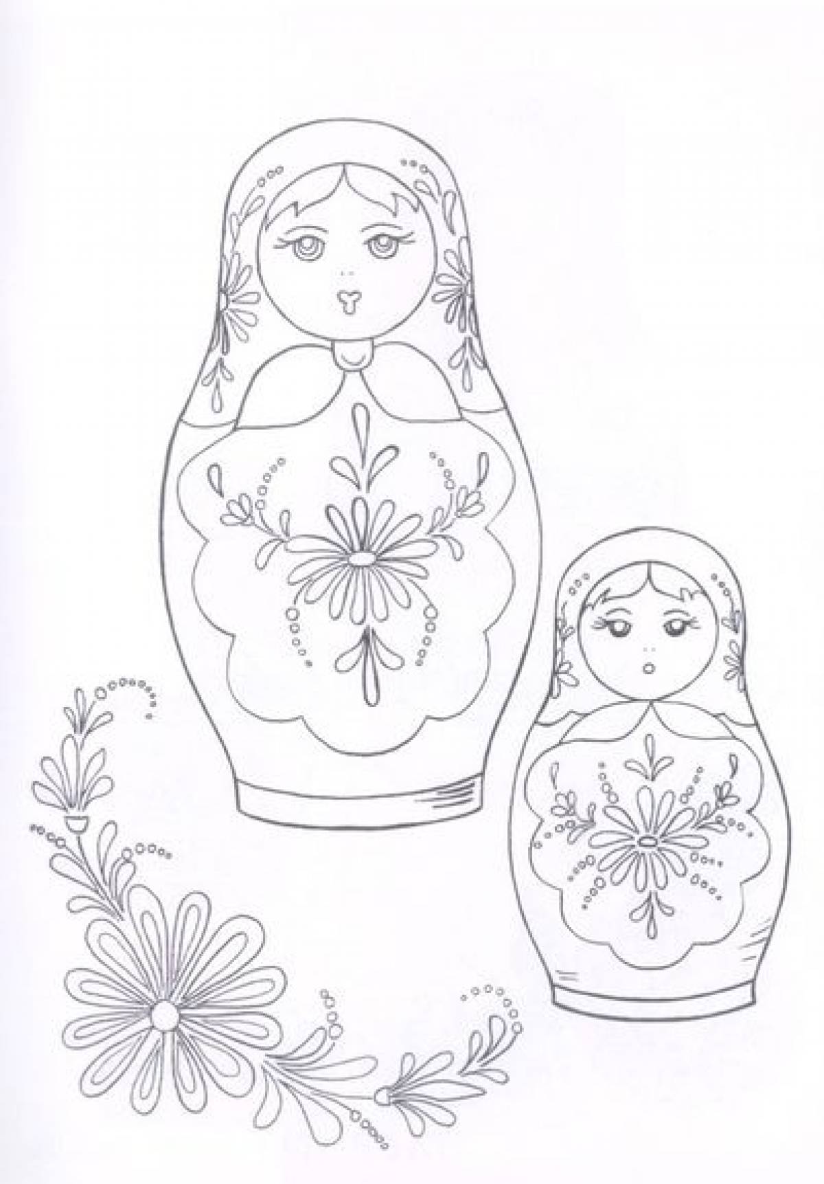 Photo Children's matryoshka coloring book