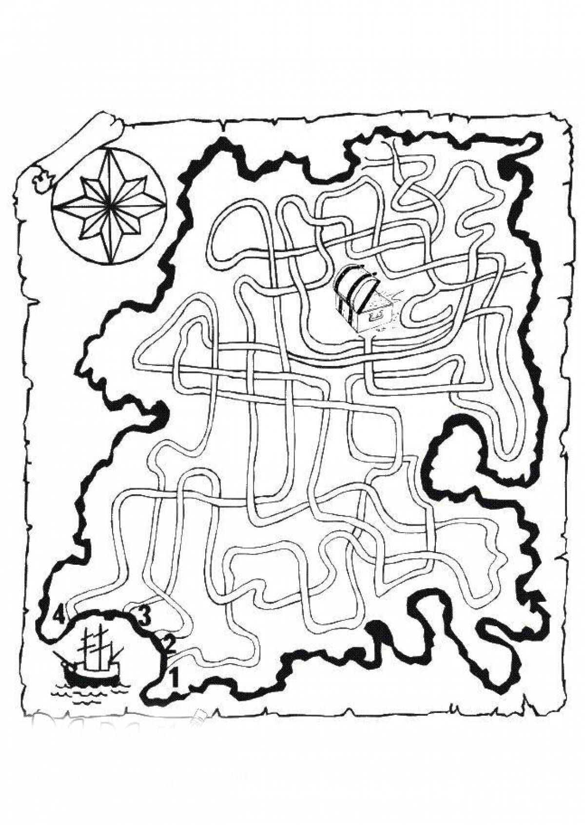 Карта для раскрашивания. Пиратская карта Лабиринт раскраска. Пиратский Лабиринт для детей. Карта раскраска. Карта сокровищ раскраска.