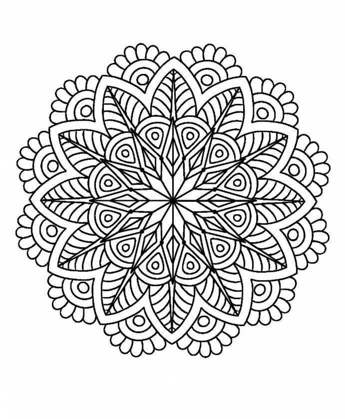 Leaves Mandala coloring page