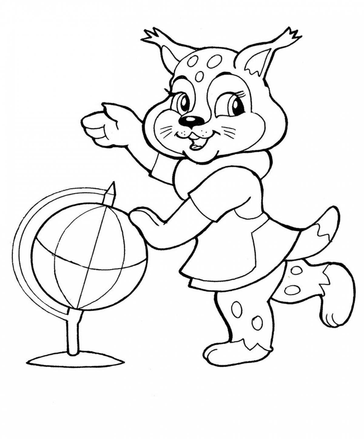 Lynx with globe