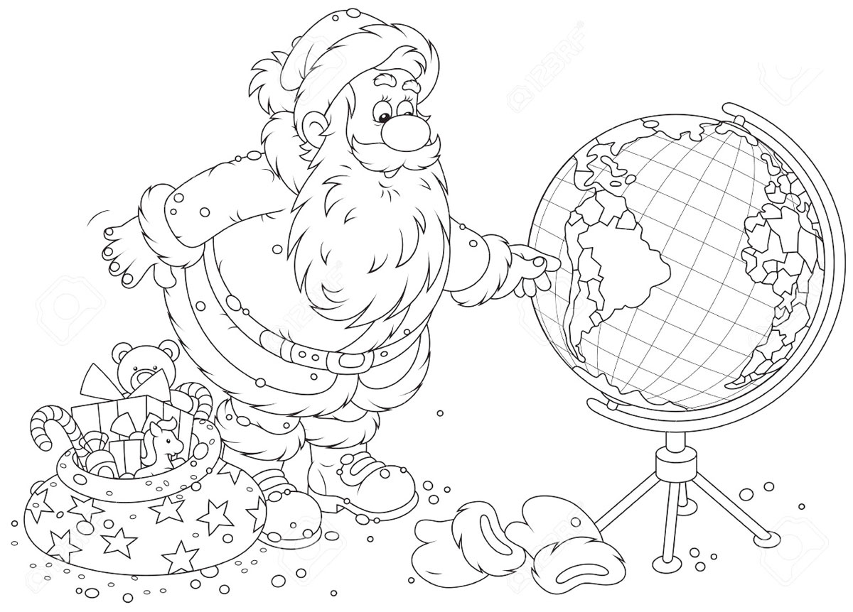 Дед мороз с глобусом