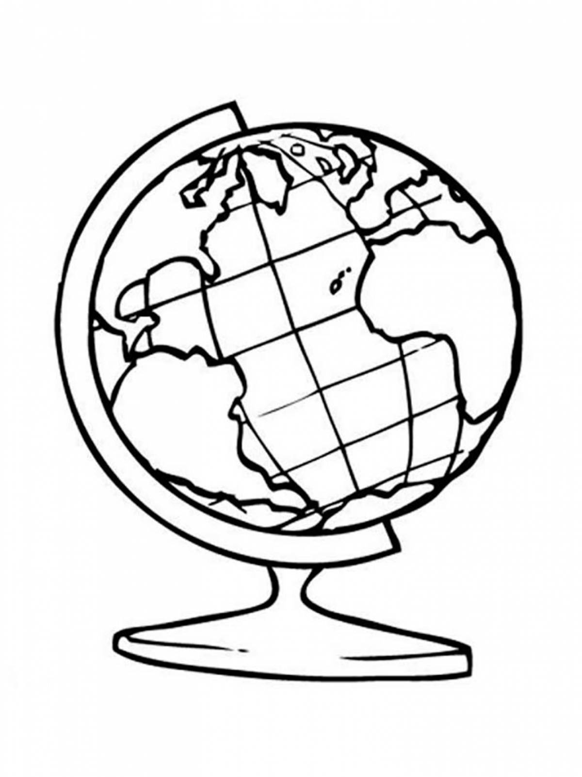 Globe coloring page