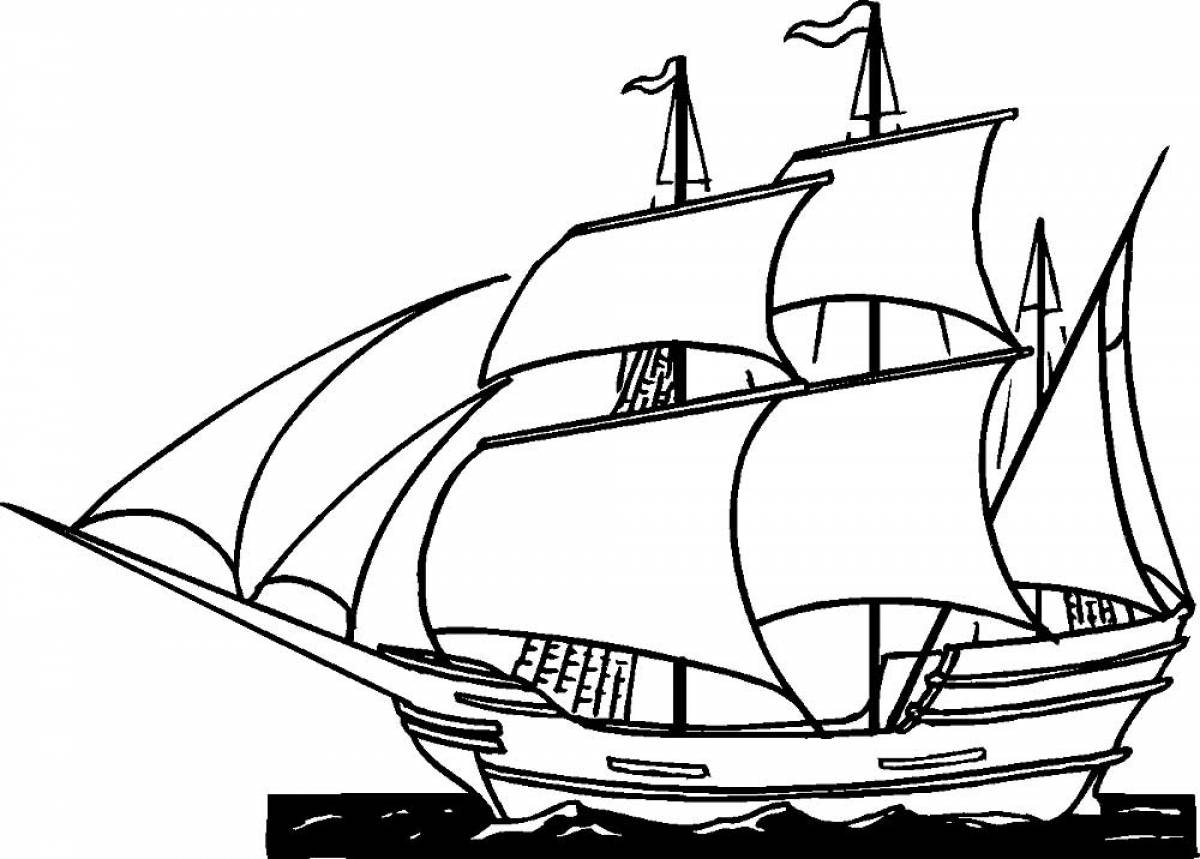 Ship with sails