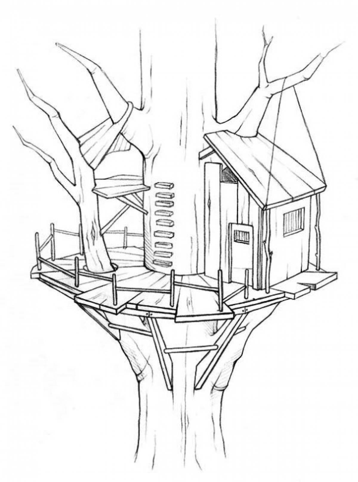 Treehouse Coloring Pages