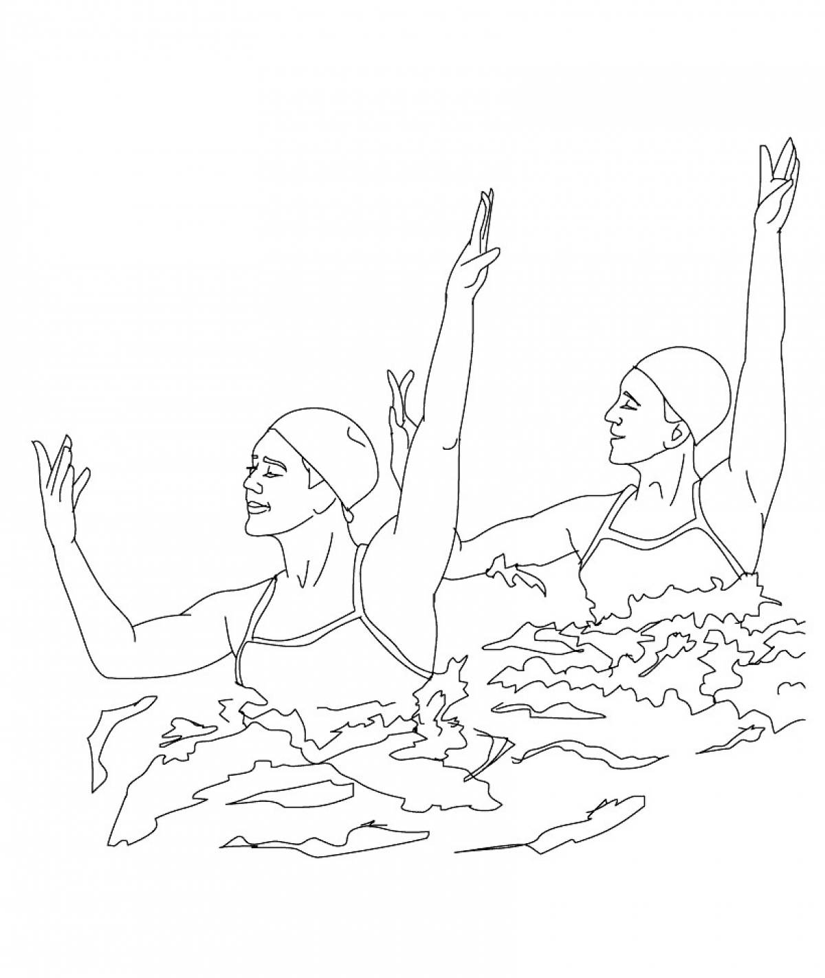 Synchronized swimming duo