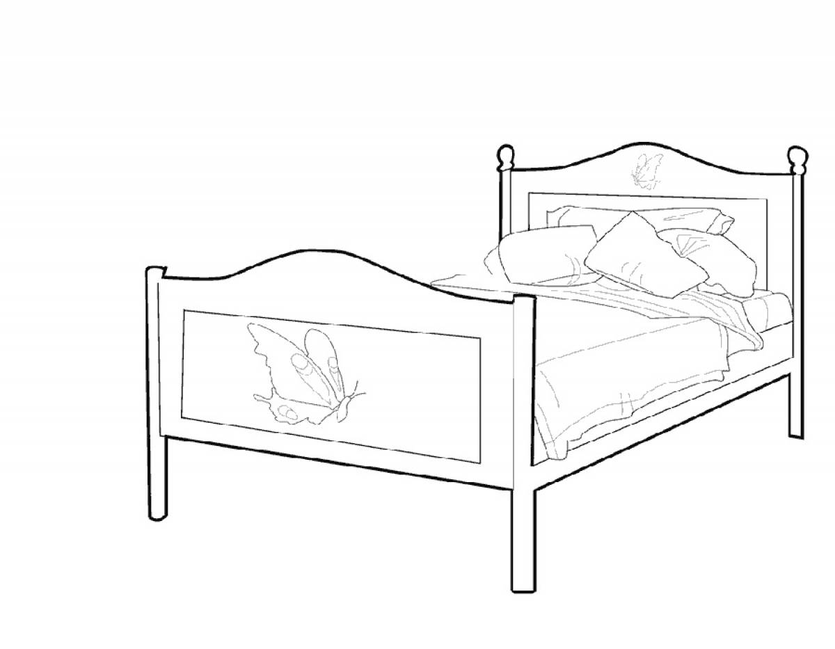 Кровать с бабчоками