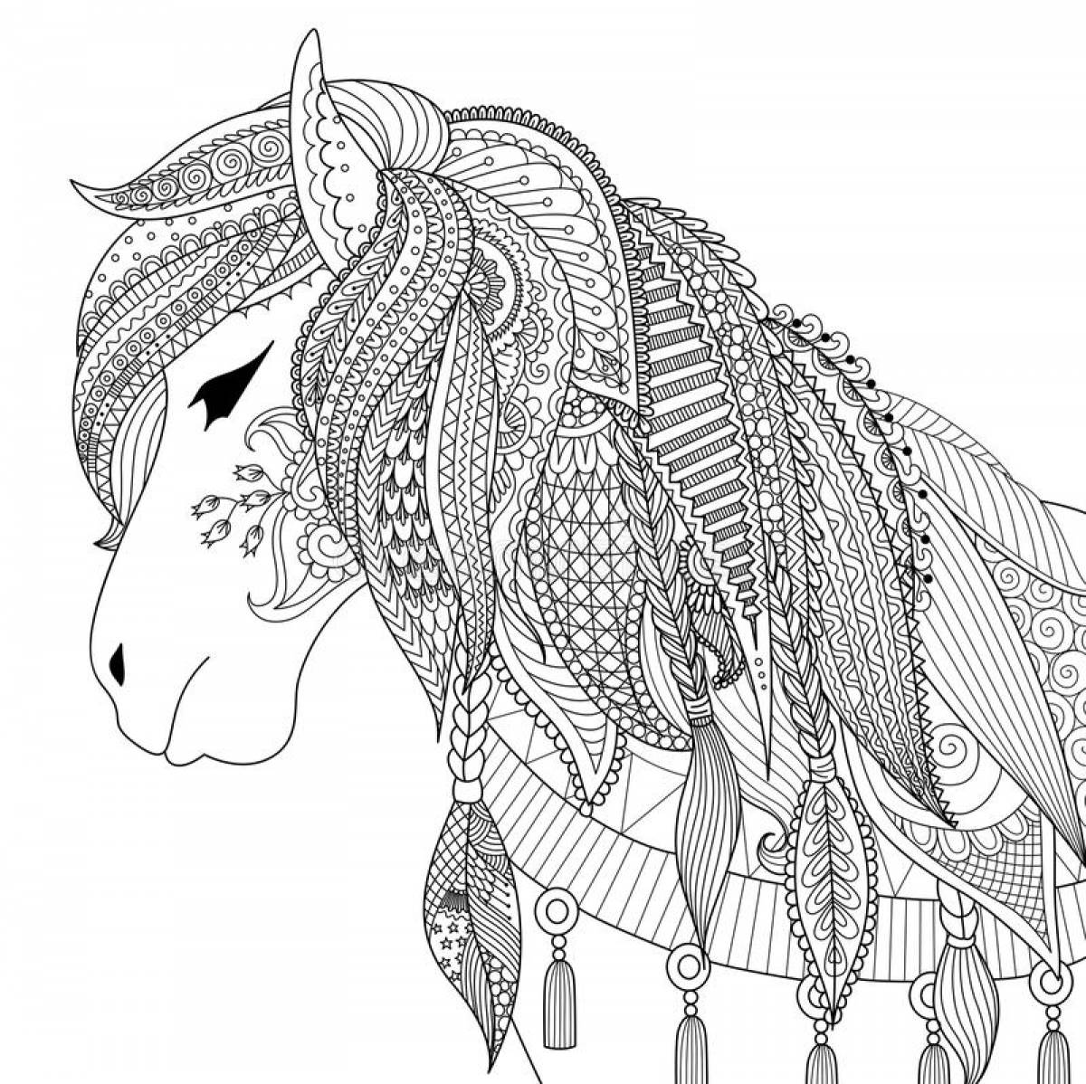 Horse with mane