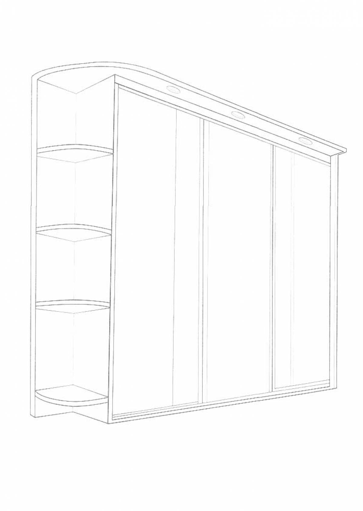 Wardrobe with shelves