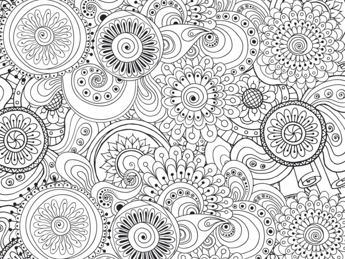 Coloring complex antistress patterns