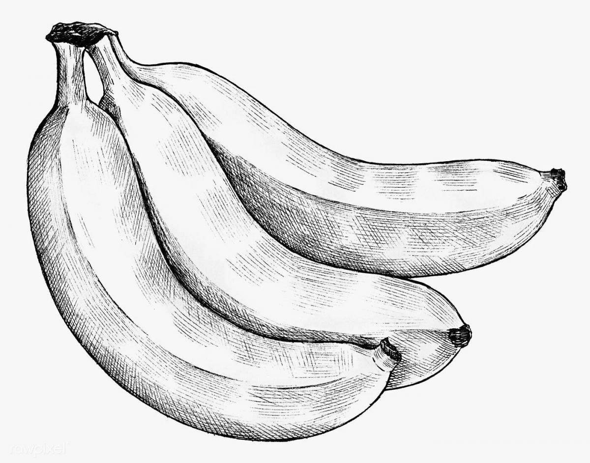 Банан рисунок для срисовки