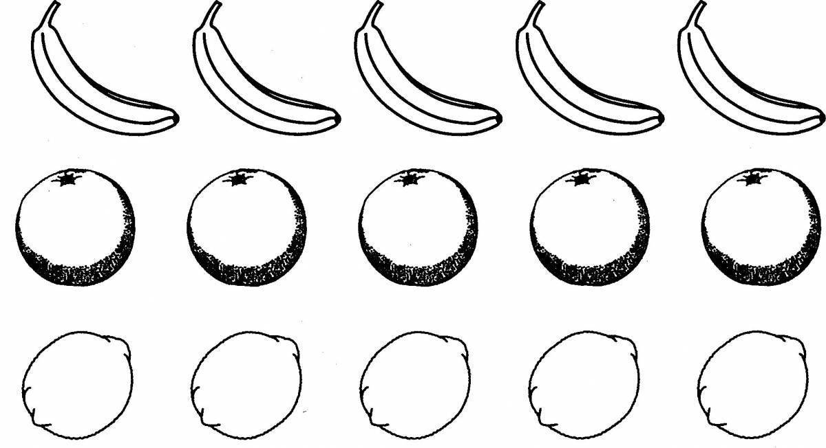 Рисунок банан яблоко апельсин