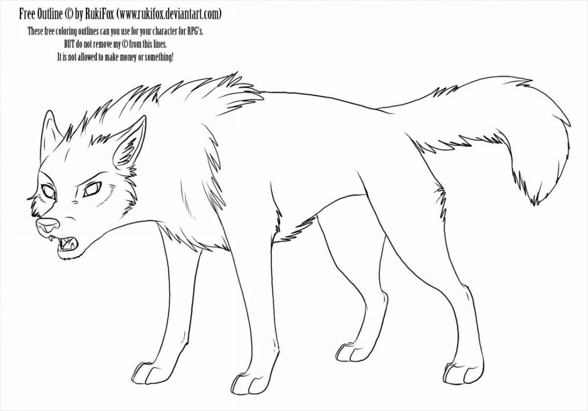 Аниме раскраска кошки волки