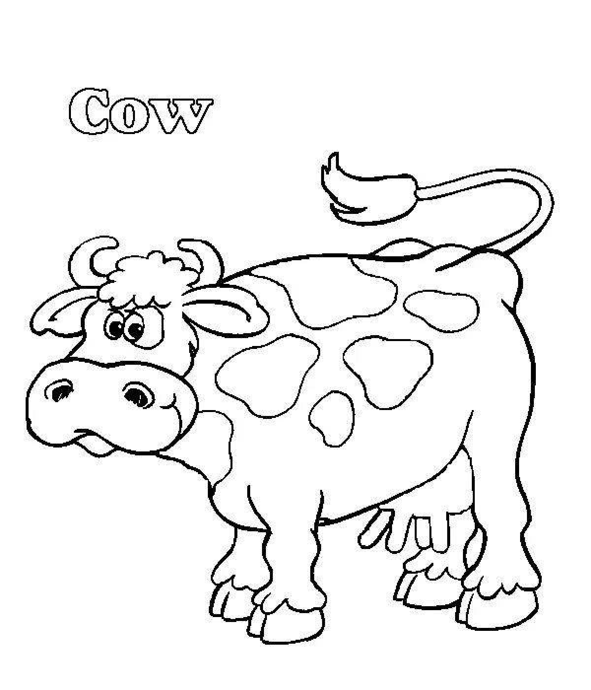 Корова рисунок раскраска