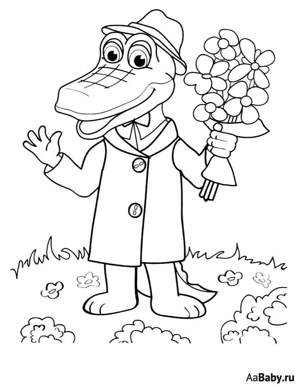 Coloring Pages Cheburashka and crocodile gene (37 pcs) - download or ...