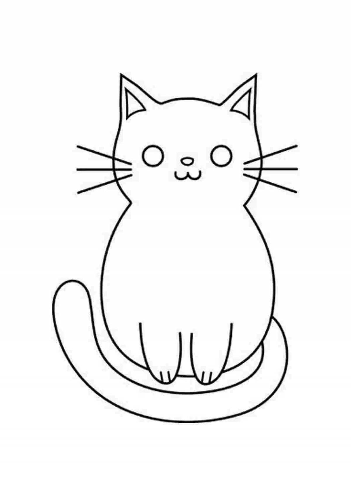 Coloring book happy kitten