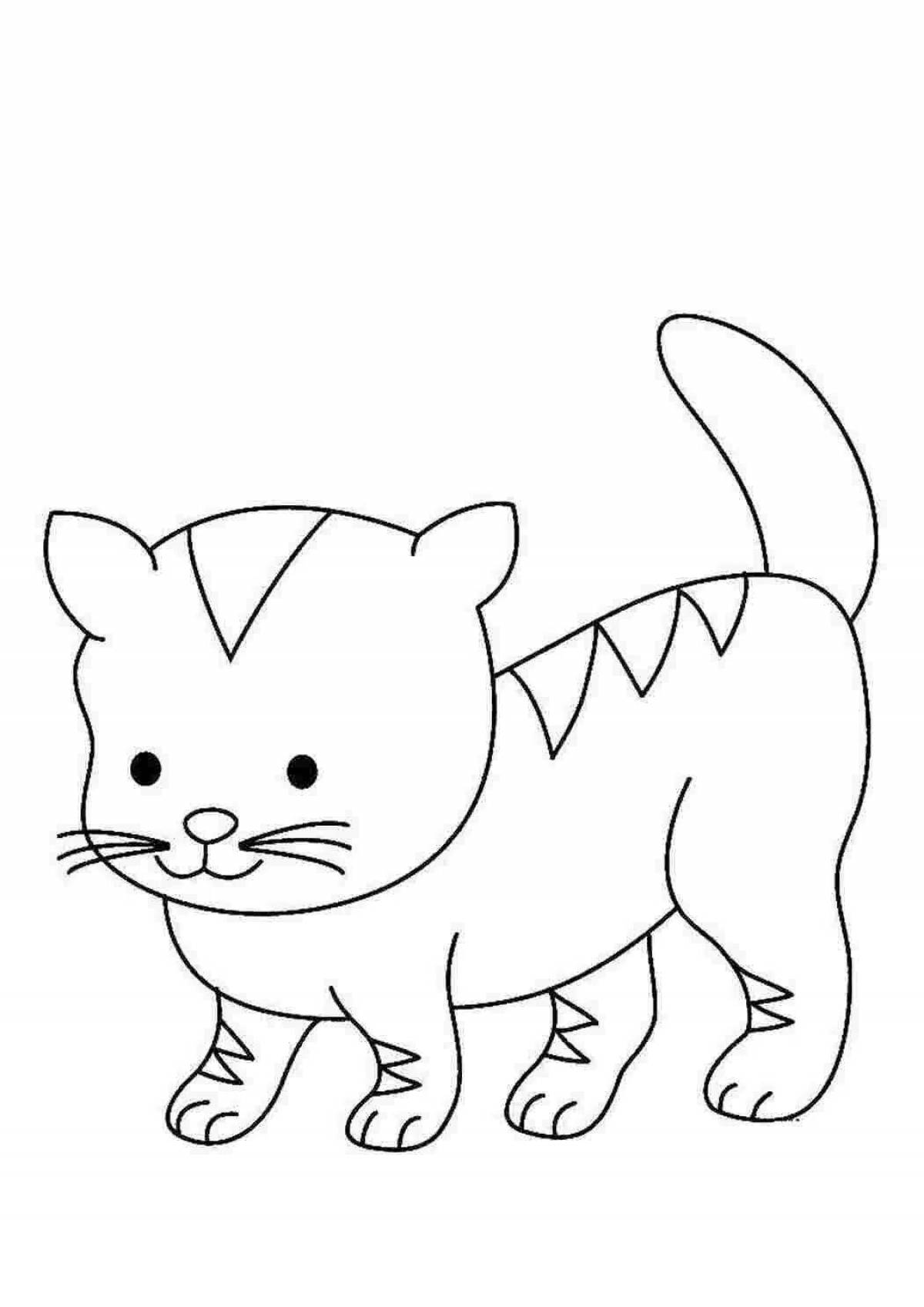 Glowing kitten coloring page
