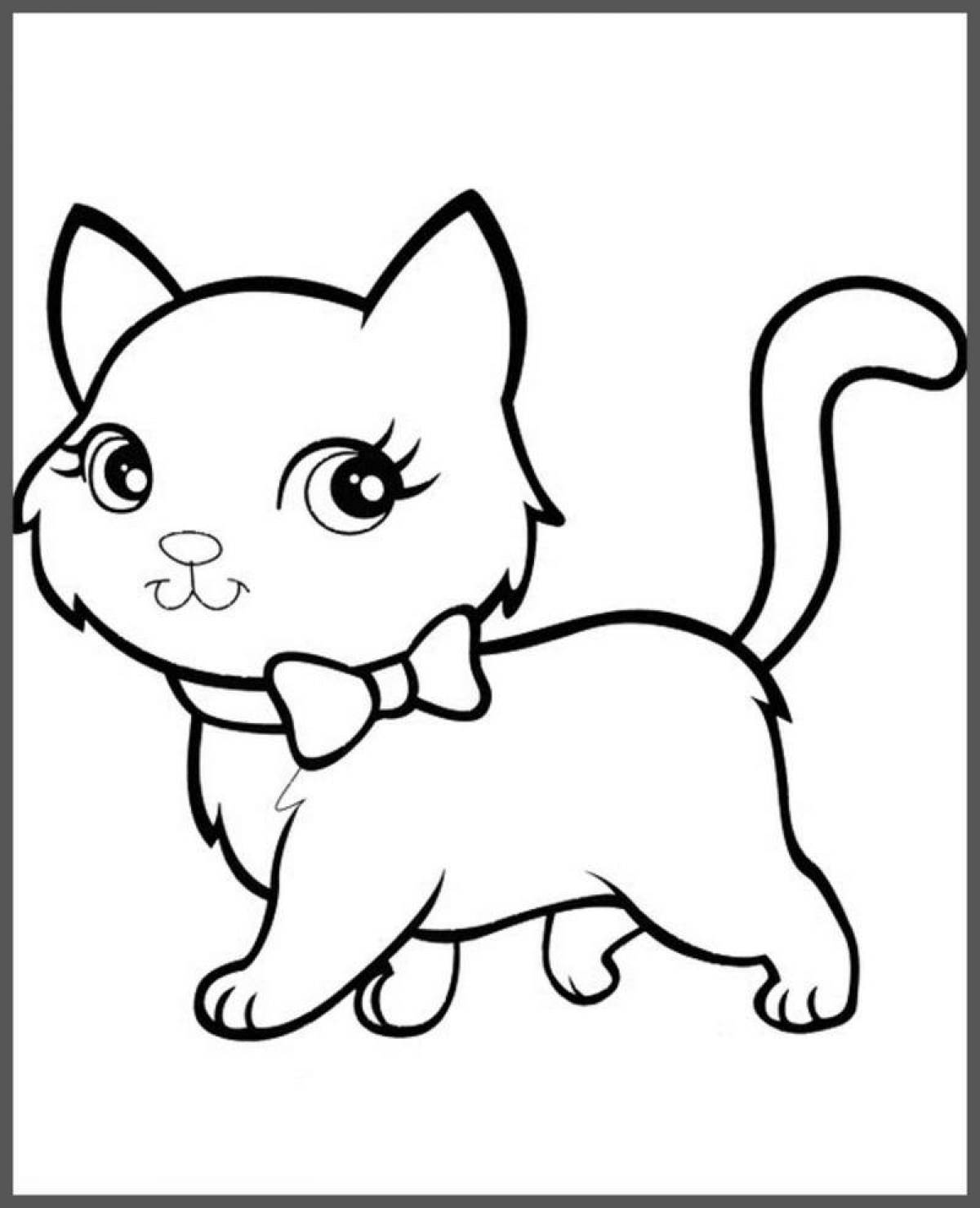 Snuggly kitten coloring page