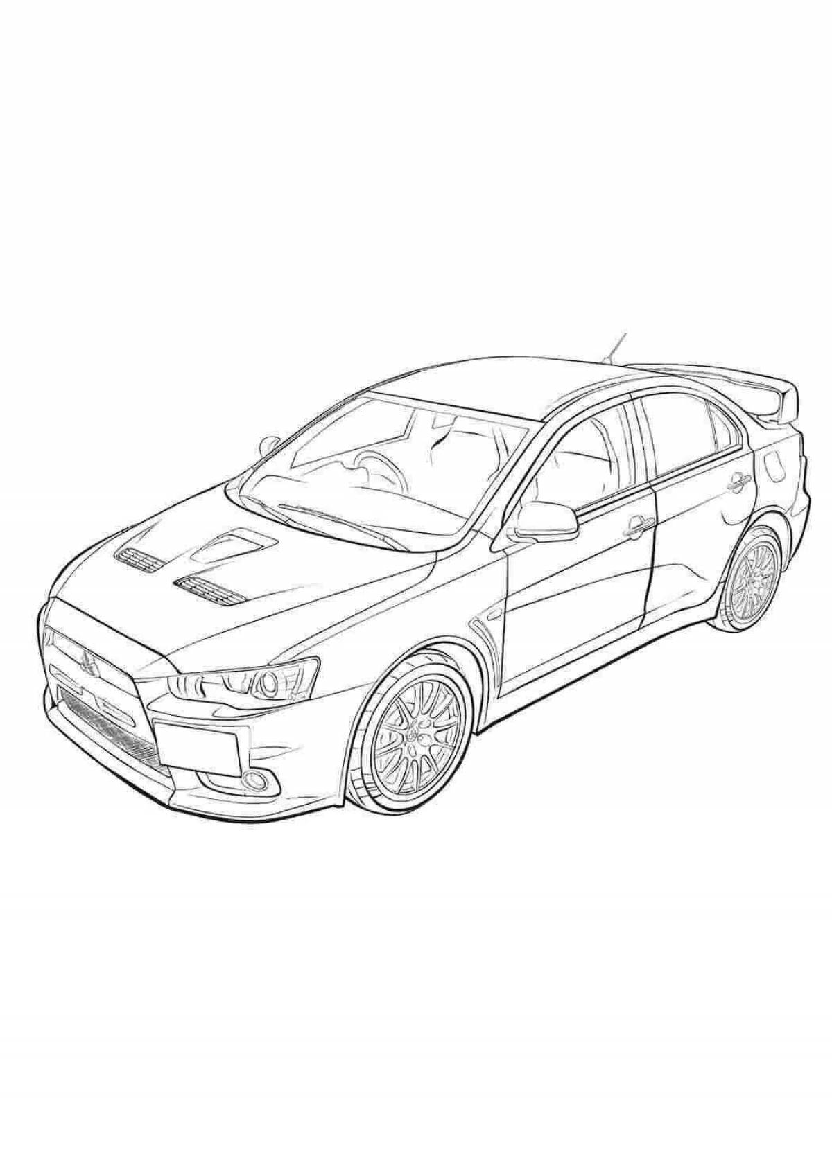 Subaru shining car coloring page