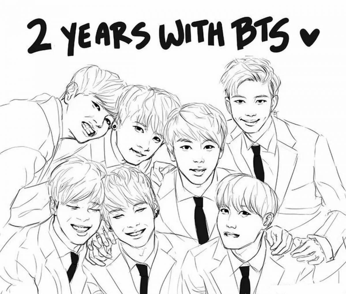 Colorful bts game coloring page