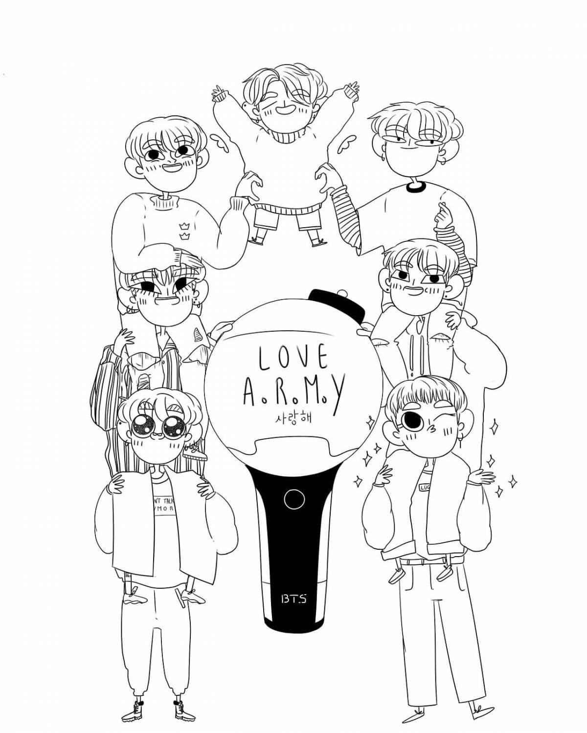 Exciting bts game coloring page