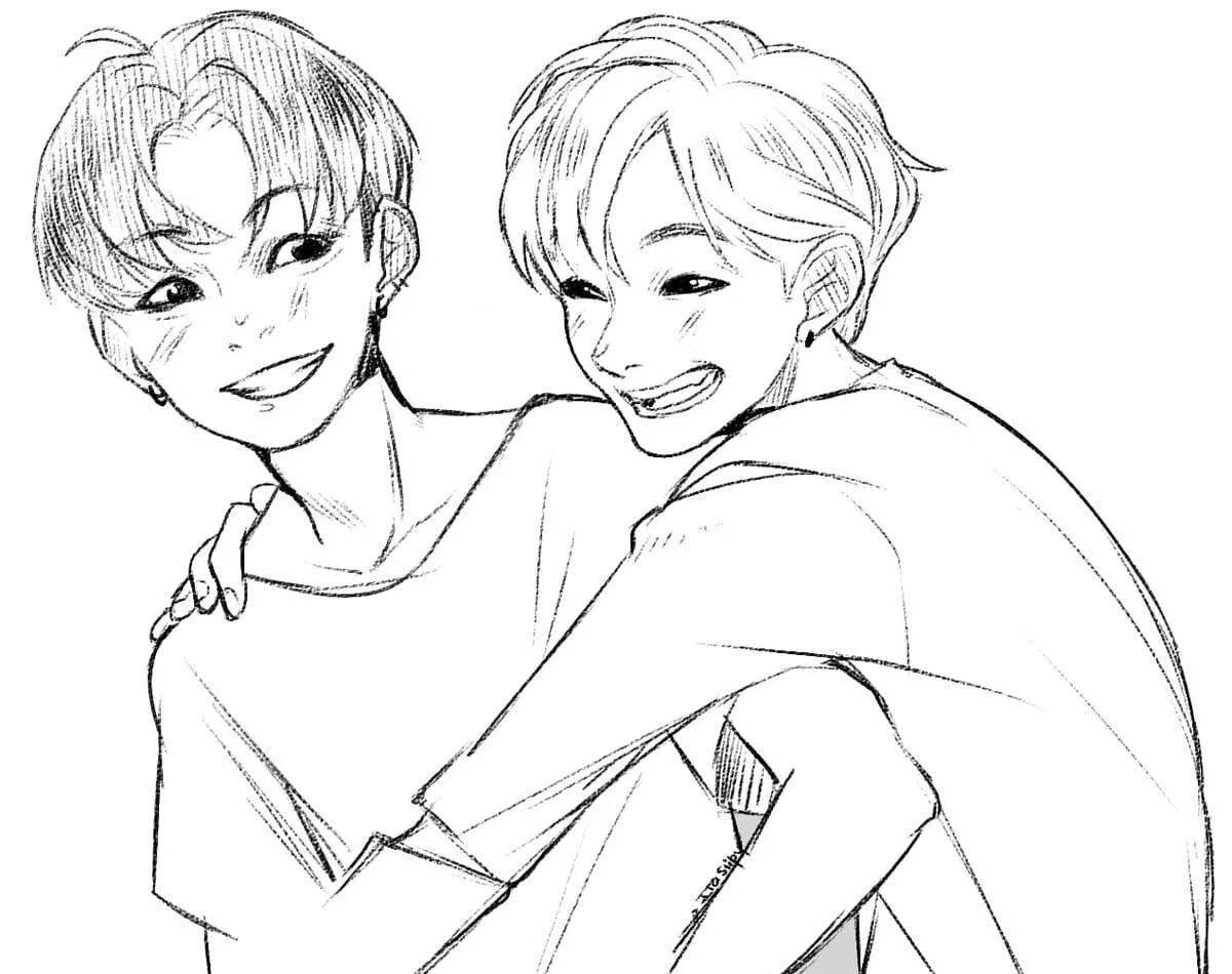 Charming bts game coloring page