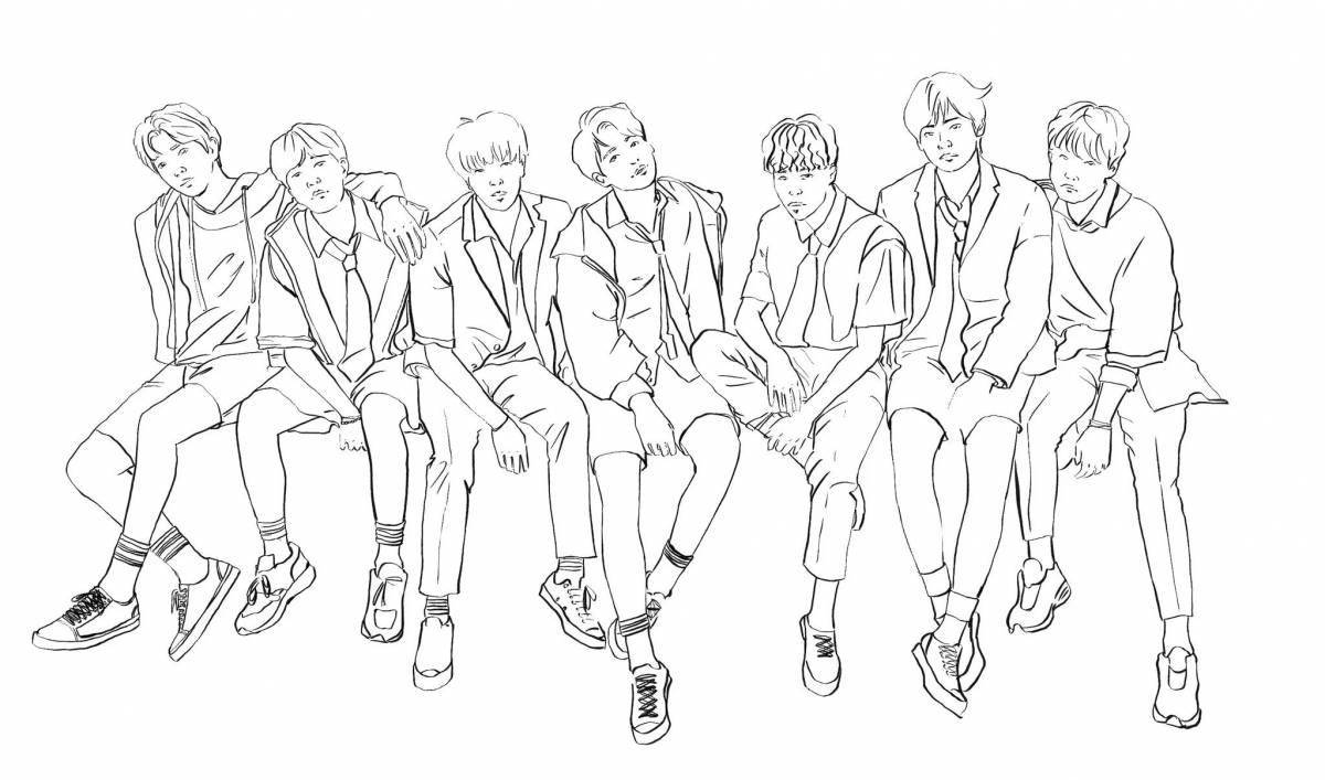 Color themed bts game coloring page