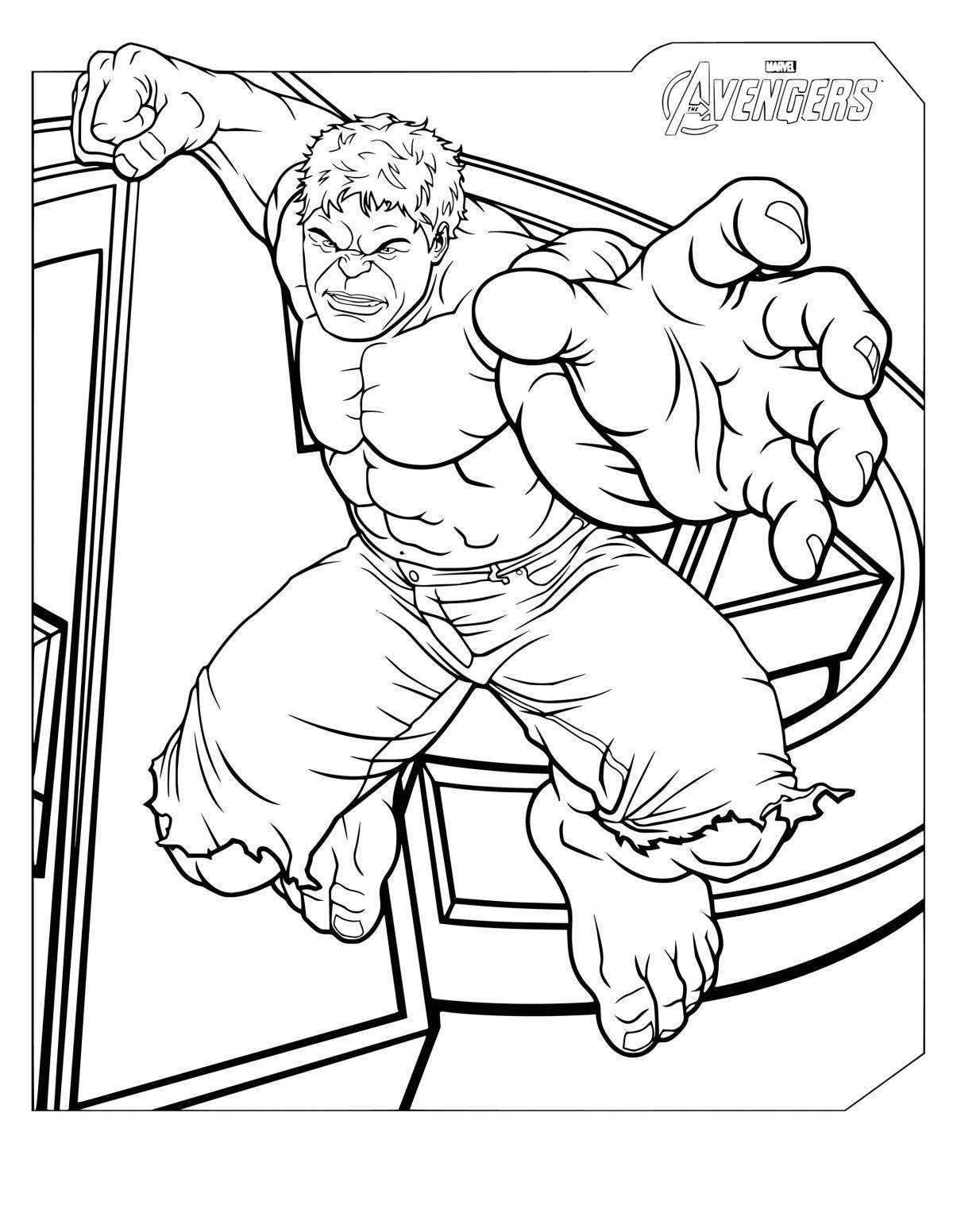 Great marvel hulk coloring page