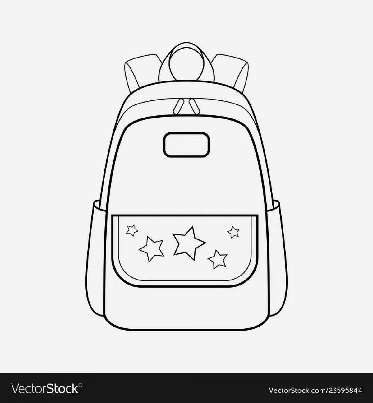 Photo Coloring book gorgeous school bag
