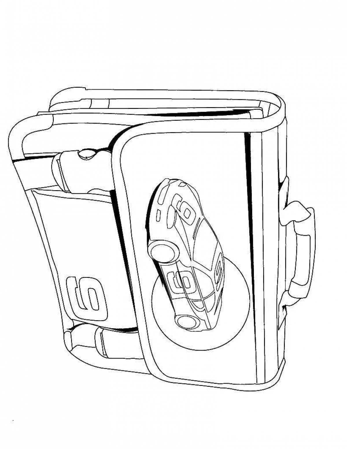 Awesome school bag coloring page