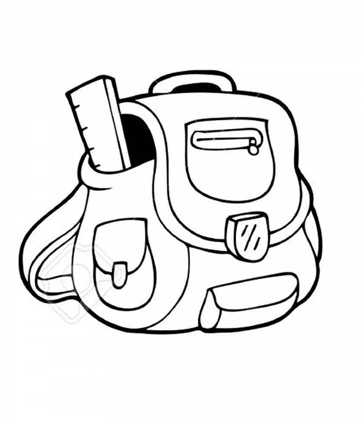 Coloring page beautiful school bag