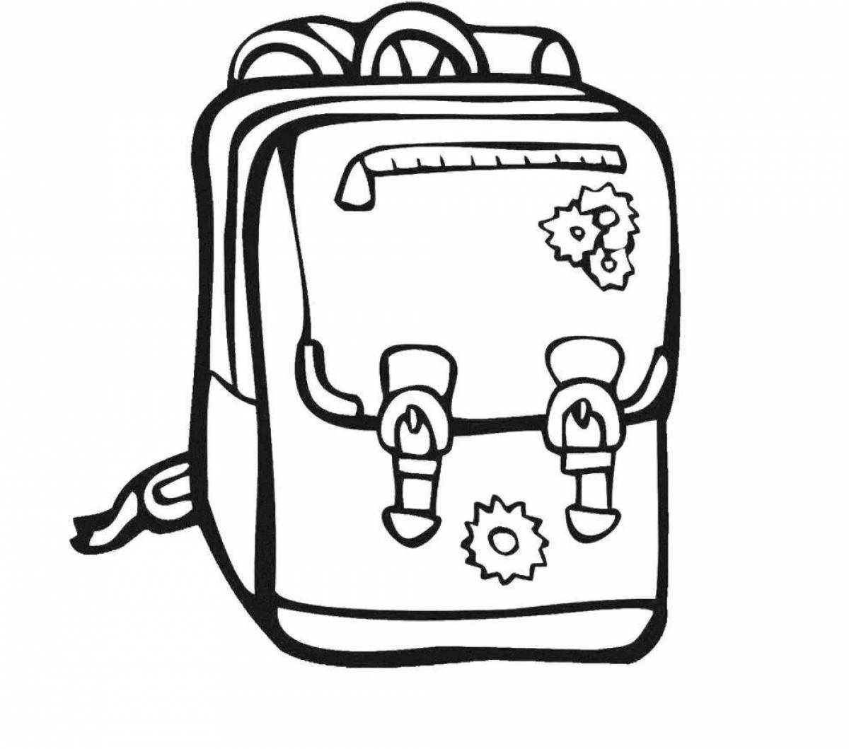 Coloring page fashionable school bag