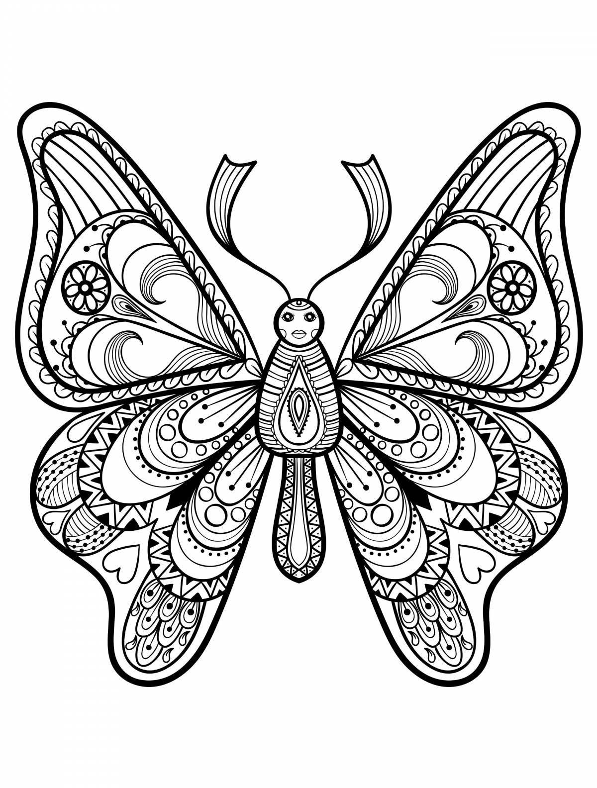 Cute butterfly coloring book