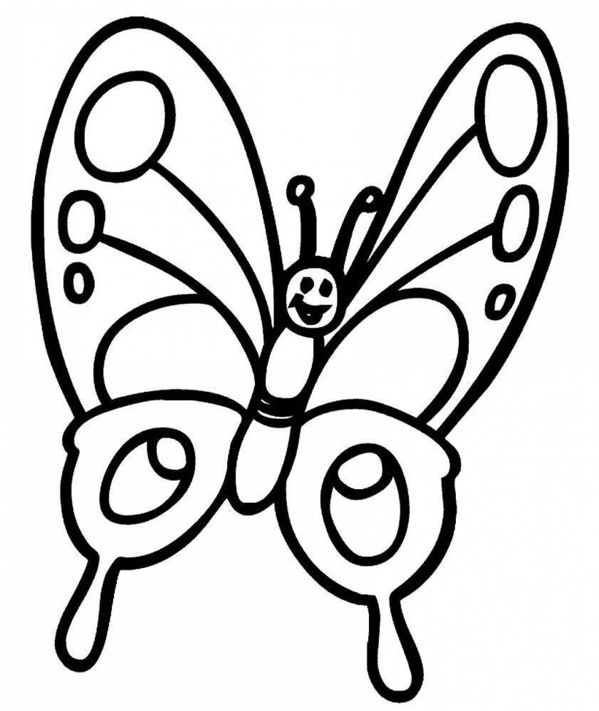 Coloring book shining butterfly